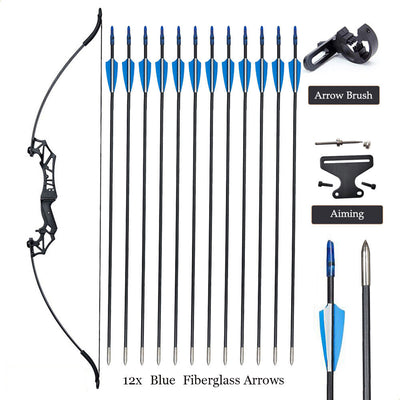 54" TopArchery Flying Eagle Takedown Recurve RH Bow 12x Arrows Archery Hunting Target 20-55lbs