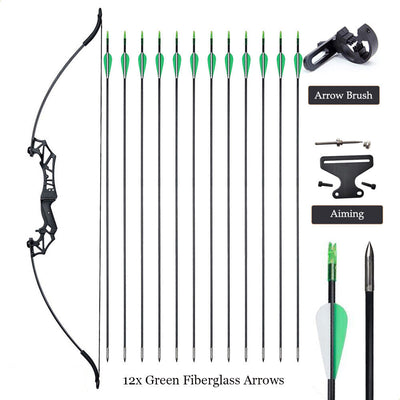 54" TopArchery Flying Eagle Takedown Recurve RH Bow 12x Arrows Archery Hunting Target 20-55lbs