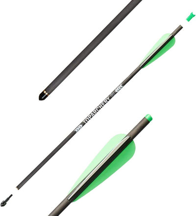 TopArchery 6x 20" Carbon Crossbow Bolts Arrows Archery Bolts Arrows with 4 inch Fletching and Replaced Arrowheads Tips