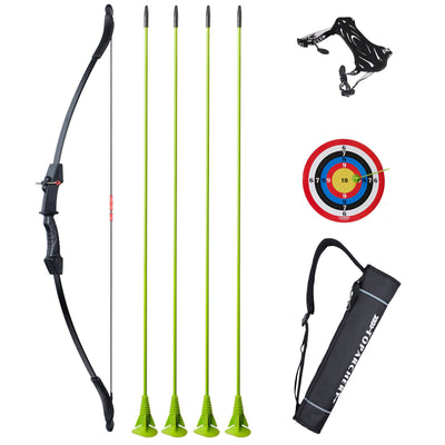 10-13lbs Kids Takedown Recurve Archery Bow 4x Sucker Arrows Quiver