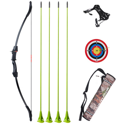 10-13lbs Kids Takedown Recurve Archery Bow 4x Sucker Arrows Quiver