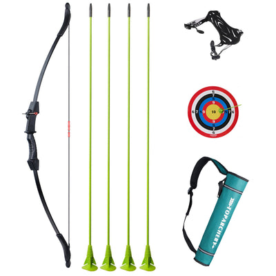 10-13lbs Kids Takedown Recurve Archery Bow 4x Sucker Arrows Quiver