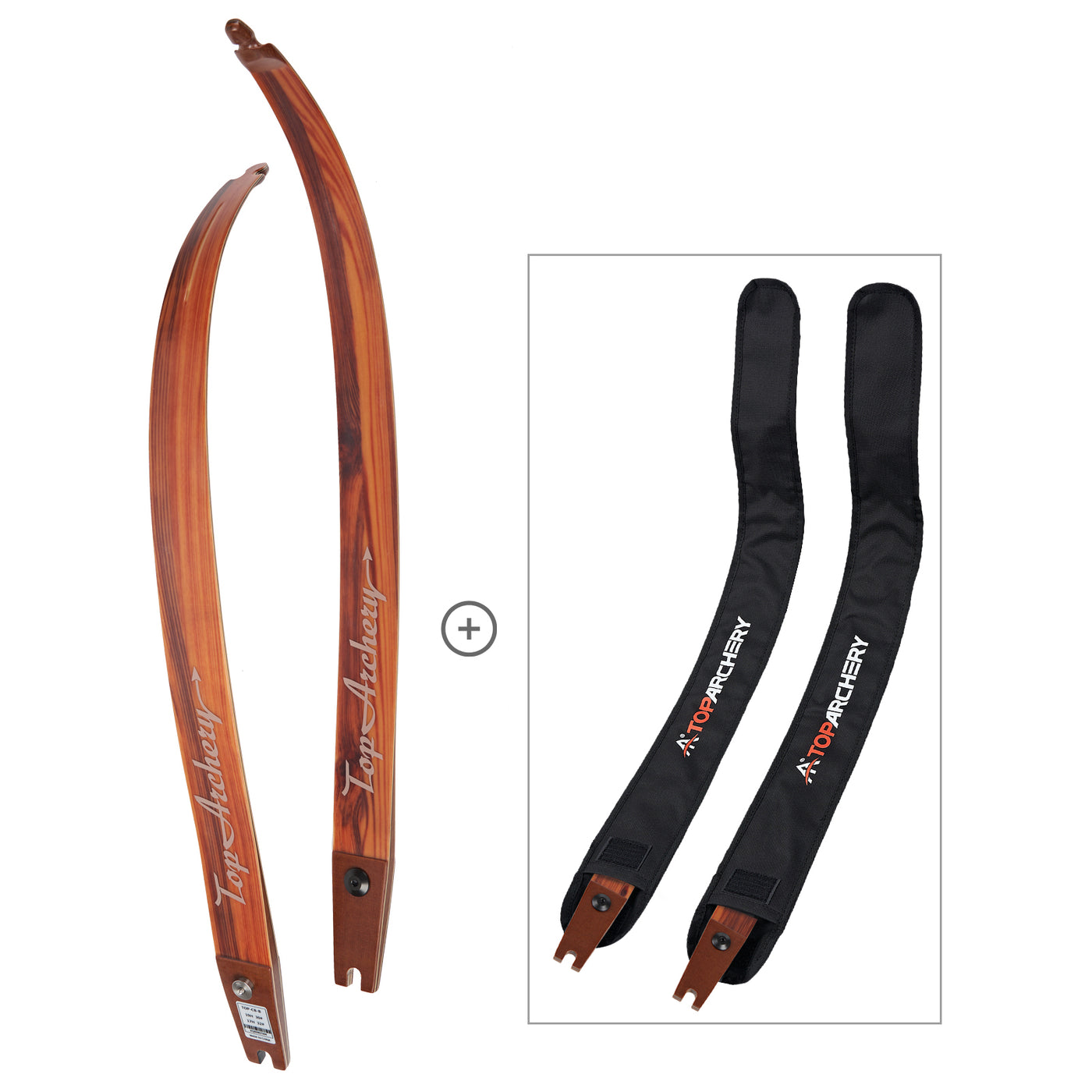 62" TopArchery ILF Bow 6x Carbon Arrows Bow Bag Quiver Laminated Takedown Recurve Archery Bow Wood Grain Limbs 19" Riser for Hunting Target 25-60lbs