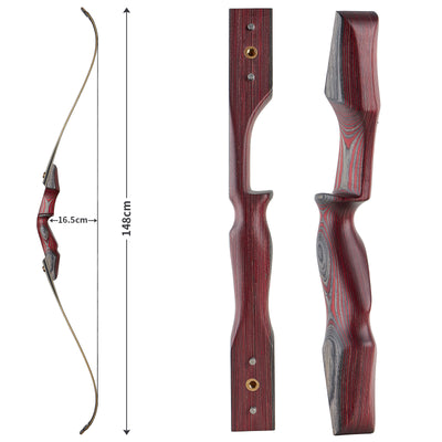 59" Laminated Takedown Recurve Bow Energy Wood Red-gray Riser 50lbs