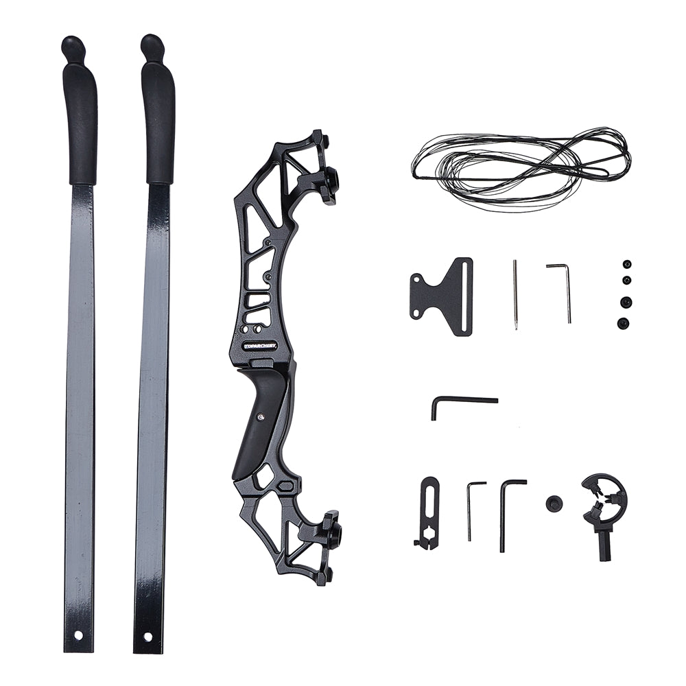 TopArchery 20/30/40/55lbs Black Takedown Archery Recurve Bow with Sight Arrow Rest Bowstring Stabilizer Finger Tab