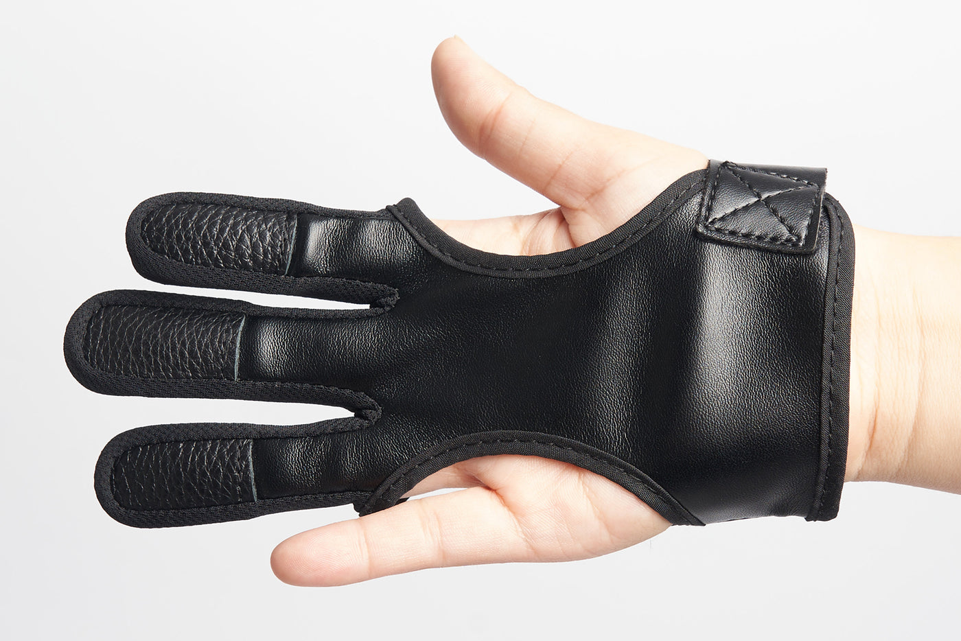 TopArchery Dark Shadow S/M/L/XL Size Black Finger Tab Glove PU Leather Archery Hunting Practice