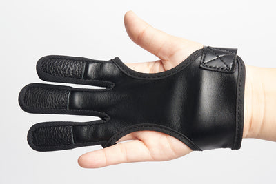 TopArchery Dark Shadow S/M/L/XL Size Black Finger Tab Glove PU Leather Archery Hunting Practice