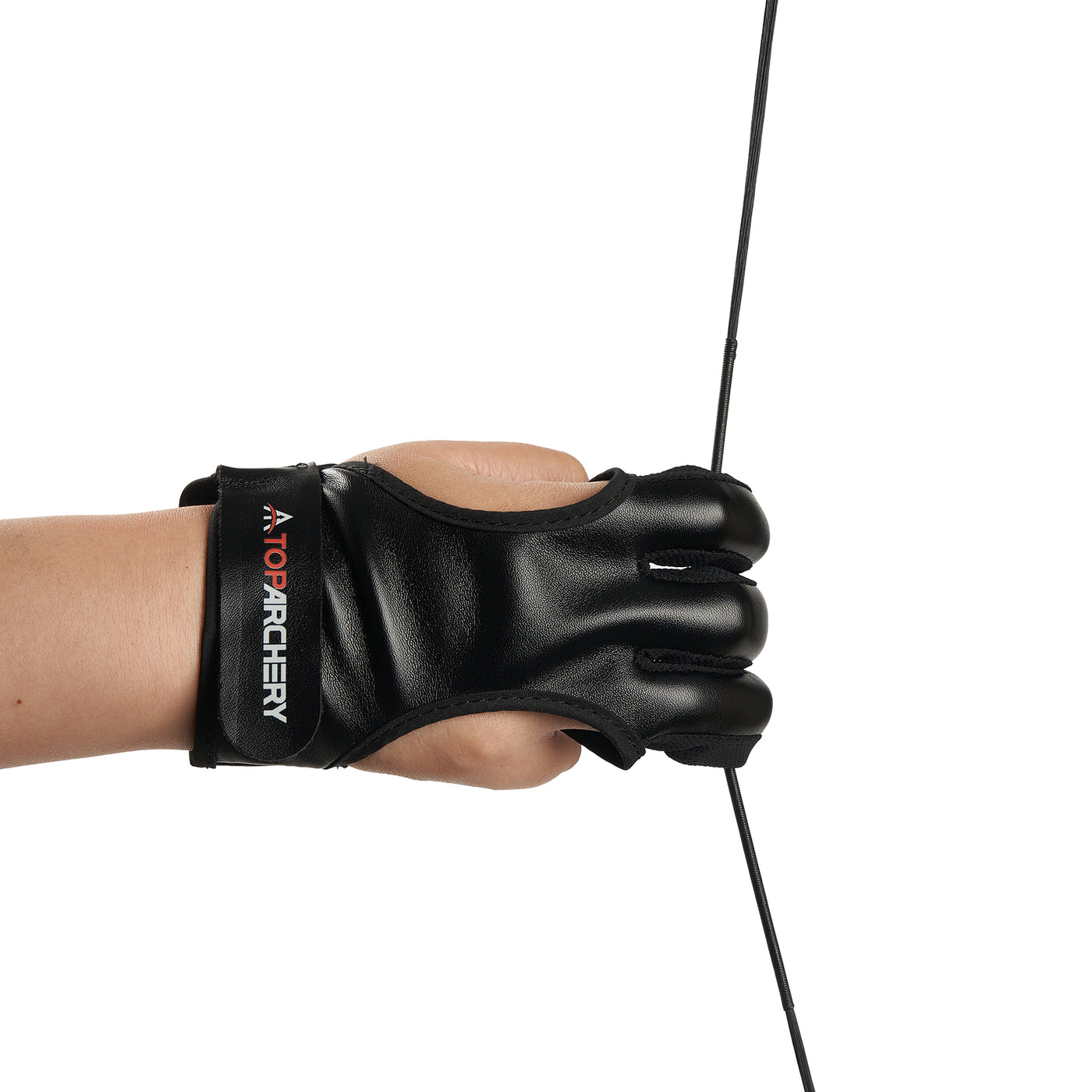 TopArchery Dark Shadow S/M/L/XL Size Black Finger Tab Glove PU Leather Archery Hunting Practice