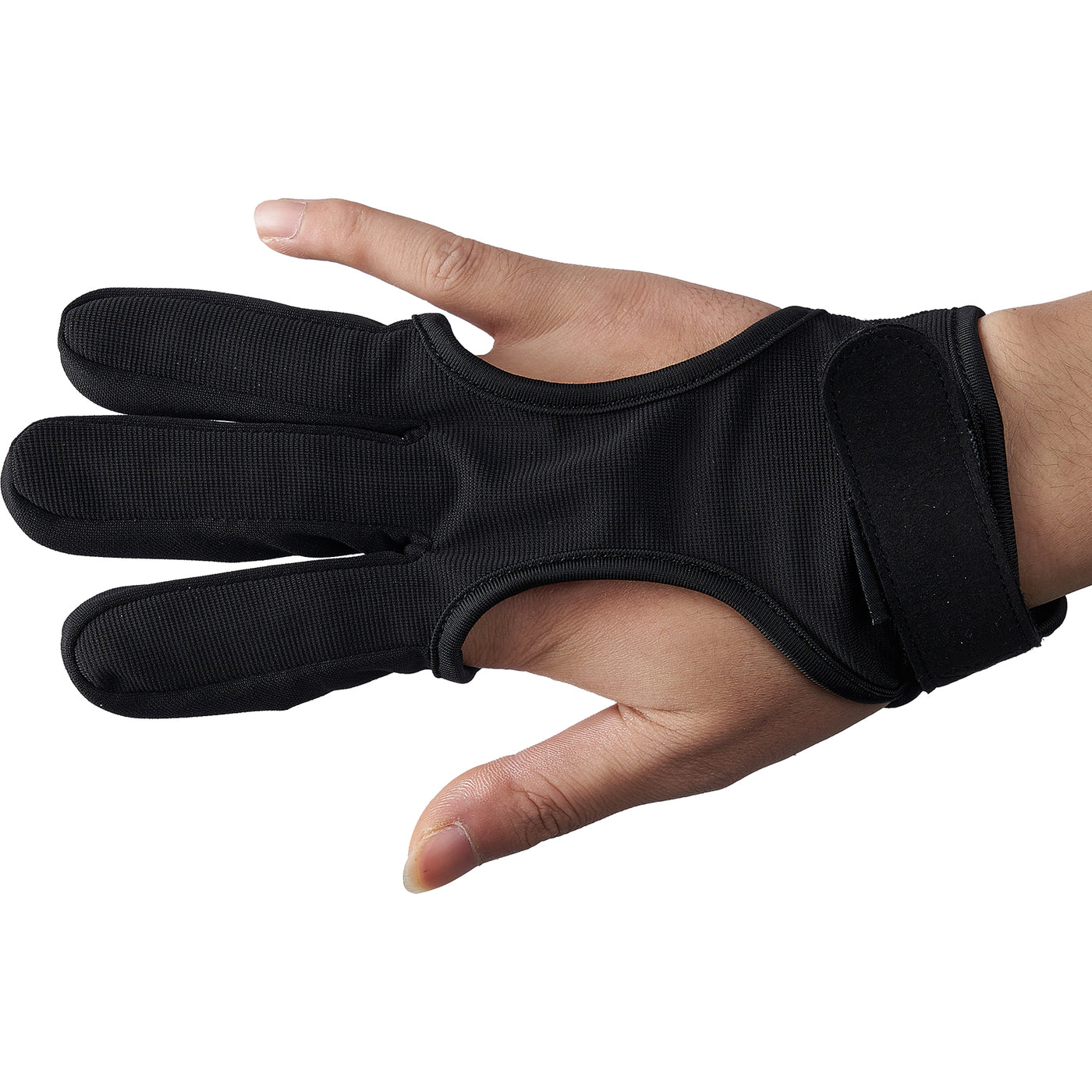 Archery Hand Glove 3-Finger Tab Fabric PU Leather
