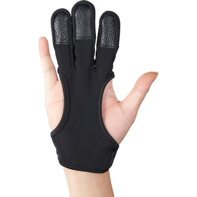Archery Hand Glove 3-Finger Tab Fabric PU Leather