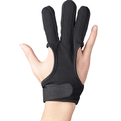 Archery Hand Glove 3-Finger Tab Fabric PU Leather