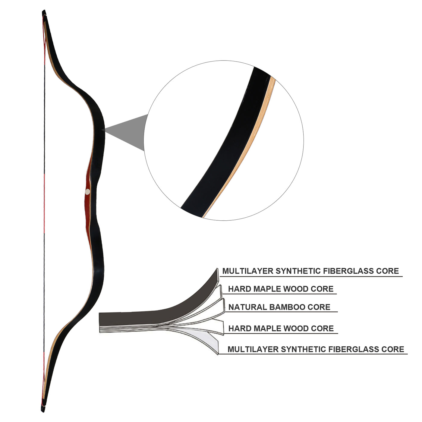 55" Traditional Recurve Han Bow