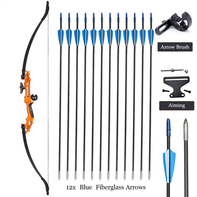 54" TopArchery Flying Eagle Takedown Recurve RH Bow 12x Arrows Archery Hunting Target 20-55lbs