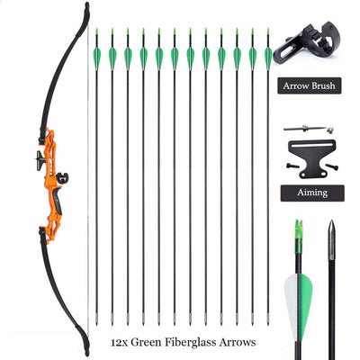 54" TopArchery Flying Eagle Takedown Recurve RH Bow 12x Arrows Archery Hunting Target 20-55lbs