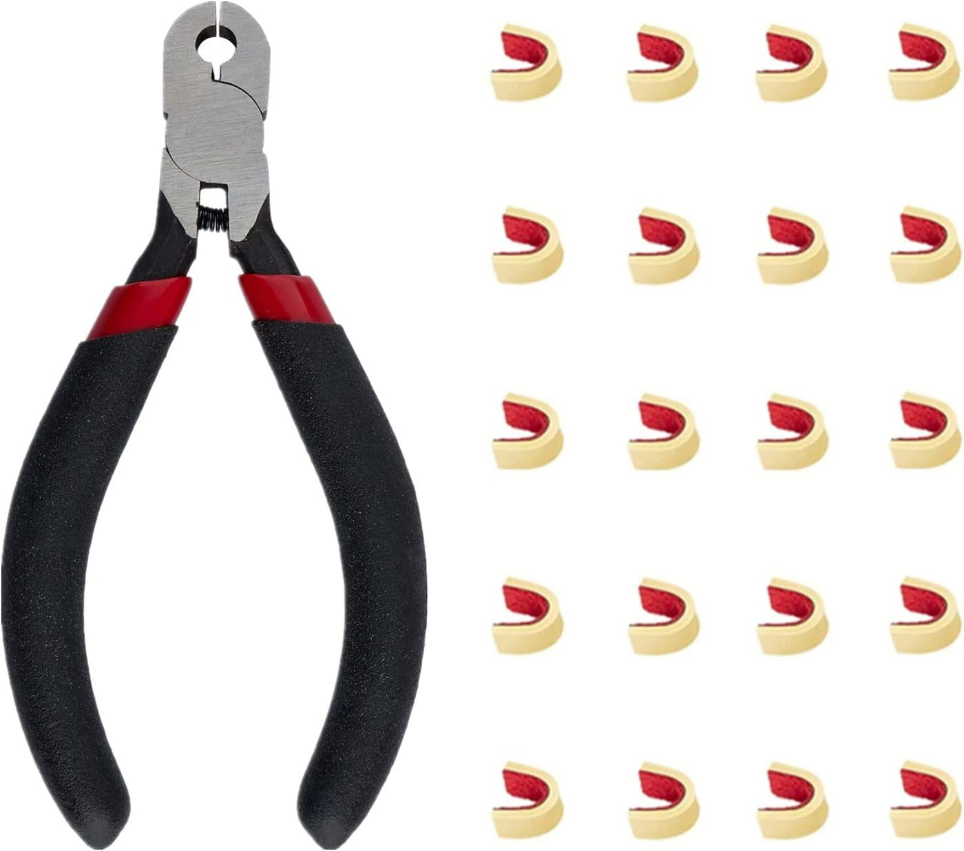 Huntingdoor 20Pcs Bow String Brass Nock Points Clips with Nock Pliers for Compound Recurve Bow Archery Accessories