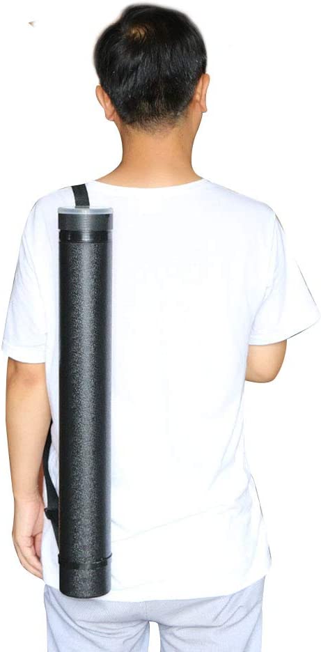 Huntingdoor Archery Arrow Tubes Telescopic Holder Back Quiver Case Carrier Adjustable Shoulder Strap Belt with Rack 2 EVA Foam Separator