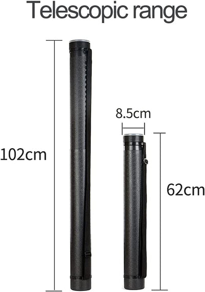 Huntingdoor Archery Arrow Tubes Telescopic Holder Back Quiver Case Carrier Adjustable Shoulder Strap Belt with Rack 2 EVA Foam Separator