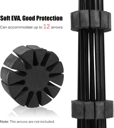 Huntingdoor Archery Arrow Tubes Telescopic Holder Back Quiver Case Carrier Adjustable Shoulder Strap Belt with Rack 2 EVA Foam Separator