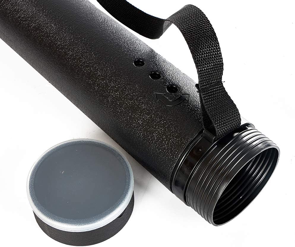 Huntingdoor Archery Arrow Tubes Telescopic Holder Back Quiver Case Carrier Adjustable Shoulder Strap Belt with Rack 2 EVA Foam Separator