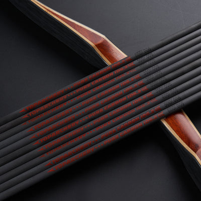 TopArchery 31" ID 6.2mm Straightness 0.006 Pure Carbon Archery Arrows Shafts Black Spine 300/350/400/500/600