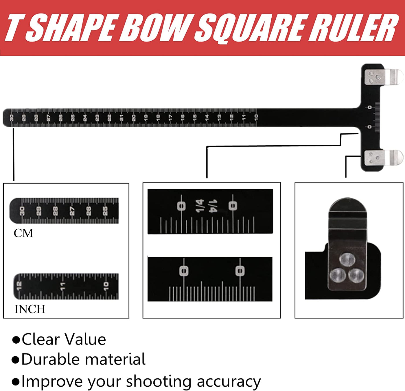 Huntingdoor Nocking Points Pliers Set Bowstring Nocking Point Buckle Clip T Bow Square Ruler For Recurve Takedown Bow