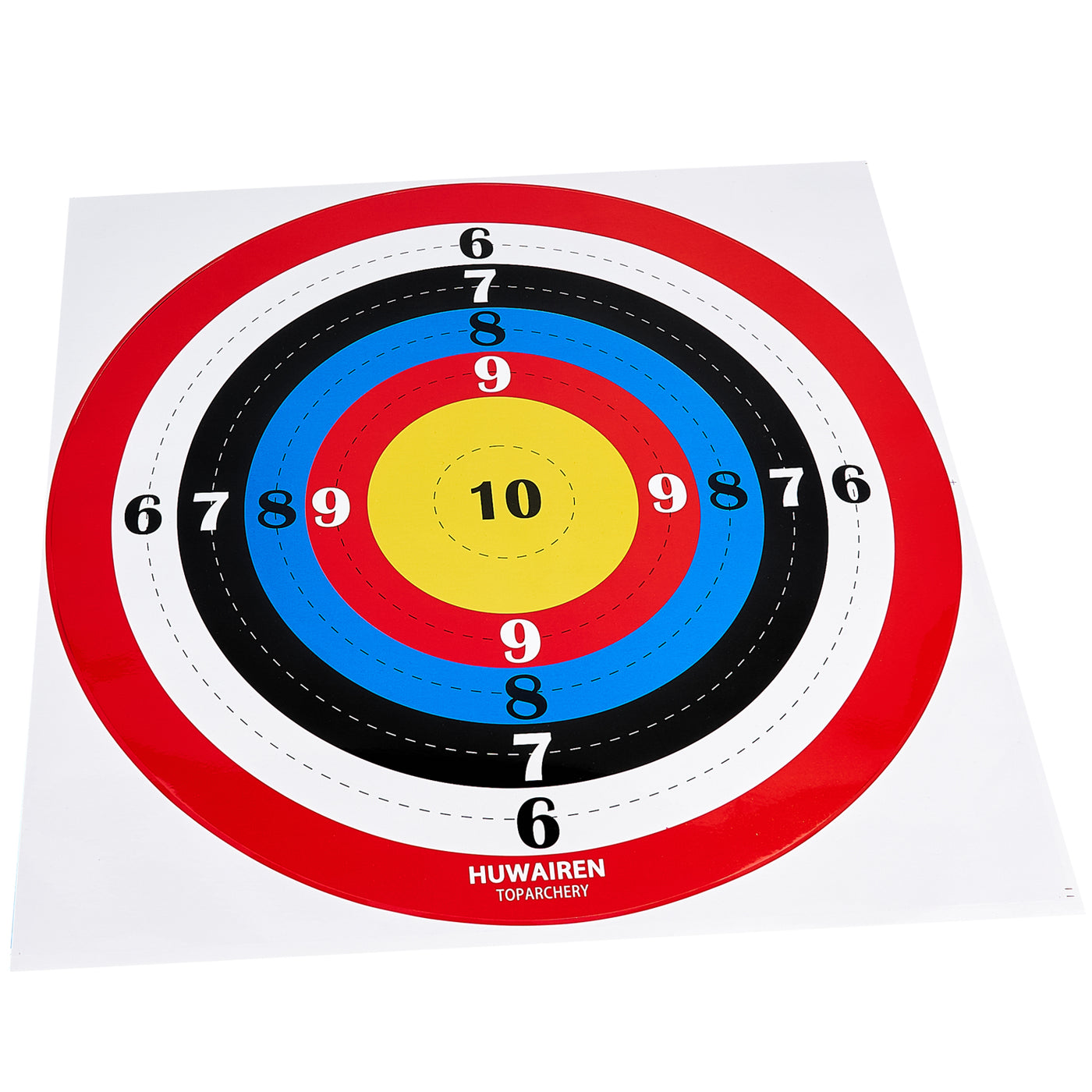 12x TopArchery 40x40cm Adhesive Archery Target Paper Faces Colorful Concentric Circles for Sucker Arrowheads