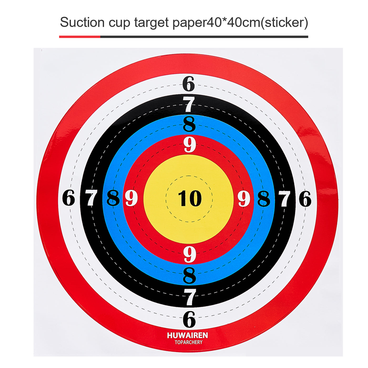 12x TopArchery 40x40cm Adhesive Archery Target Paper Faces Colorful Concentric Circles for Sucker Arrowheads