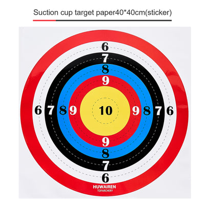 12x TopArchery 40x40cm Adhesive Archery Target Paper Faces Colorful Concentric Circles for Sucker Arrowheads