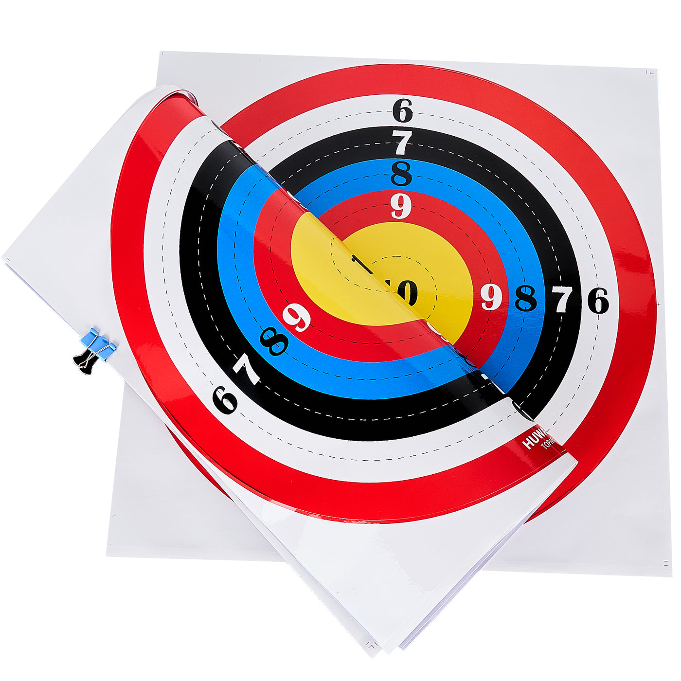 12x TopArchery 40x40cm Adhesive Archery Target Paper Faces Colorful Concentric Circles for Sucker Arrowheads