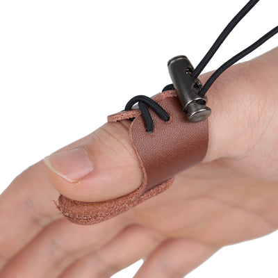 Huwairen 2-layer PU Leather Thumb Ring Brown/Black