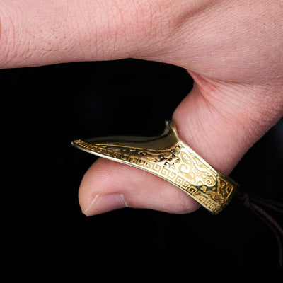 Brass Archery Thumb Ring For Traditional Mongolian Horse Bow Shooting