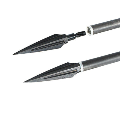 12x 120-grain Black Screw-in Tapered Broadheads Sharp Points Metal Tips
