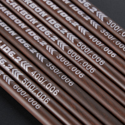 TopArchery 31" ID 6.2mm Straightness 0.006 Wood Finished Pure Carbon Archery Arrows Shafts Spine 300/350/400/500/600